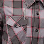 MMCC Men’s The Shadow Grey Red Plaid Flannel Shirt – 100% Cotton with Microfiber Wipe Panel – MMC11603 - Image 13