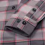 MMCC Men’s The Shadow Grey Red Plaid Flannel Shirt – 100% Cotton with Microfiber Wipe Panel – MMC11603 - Image 12