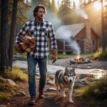 MMCC Men’s Alpha Navy White Orange Plaid Flannel Shirt – 100% Cotton with Microfiber Wipe Panel – MMC11604 - Image 2