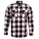 MMCC Men’s Alpha Navy White Orange Plaid Flannel Shirt – 100% Cotton with Microfiber Wipe Panel – MMC11604 - Image 12