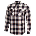 MMCC Men’s Alpha Navy White Orange Plaid Flannel Shirt – 100% Cotton with Microfiber Wipe Panel – MMC11604 - Image 13