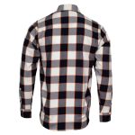 MMCC Men’s Alpha Navy White Orange Plaid Flannel Shirt – 100% Cotton with Microfiber Wipe Panel – MMC11604 - Image 14