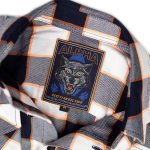 MMCC Men’s Alpha Navy White Orange Plaid Flannel Shirt – 100% Cotton with Microfiber Wipe Panel – MMC11604 - Image 10