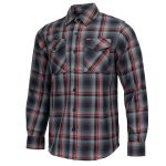 MMCC Men’s Eclipse Grey Black Red Plaid Flannel Shirt – 100% Cotton with Microfiber Wipe Panel -MMC11605 - Image 13
