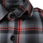 MMCC Men’s Eclipse Grey Black Red Plaid Flannel Shirt – 100% Cotton with Microfiber Wipe Panel -MMC11605 - Image 10