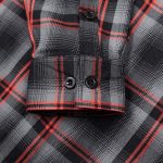 MMCC Men’s Eclipse Grey Black Red Plaid Flannel Shirt – 100% Cotton with Microfiber Wipe Panel -MMC11605 - Image 8