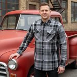 MMCC Men’s Mastodon Grey Black White Plaid Flannel Shirt – 100% Cotton with Microfiber Wipe Panel – MMC11606 - Image 2