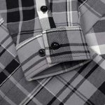 MMCC Men’s Mastodon Grey Black White Plaid Flannel Shirt – 100% Cotton with Microfiber Wipe Panel – MMC11606 - Image 8