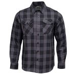MMCC Men’s Smoke Screen Grey Black Plaid Flannel Shirt – 100% Cotton with Microfiber Wipe Panel – MMC11607 - Image 13