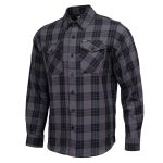MMCC Men’s Smoke Screen Grey Black Plaid Flannel Shirt – 100% Cotton with Microfiber Wipe Panel – MMC11607 - Image 15