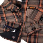 MMCC Men’s Brimstone Plaid Black Orange Tan Flannel Shirt – 100% Cotton with Microfiber Wipe Panel – MMC11608 - Image 8