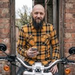 MMCC Deadbolt Men’s Mustard Black White Plaid Flannel Shirt – 100% Cotton with Microfiber Wipe Panel – MMC11620 - Image 5