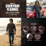 MMCC Blackout Men’s Black Gray Red Plaid Flannel Shirt – 100% Cotton Long Sleeve Button-Up – MMC11622 - Image 2