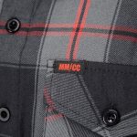 MMCC Blackout Men’s Black Gray Red Plaid Flannel Shirt – 100% Cotton Long Sleeve Button-Up – MMC11622 - Image 12