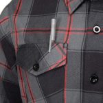 MMCC Blackout Men’s Black Gray Red Plaid Flannel Shirt – 100% Cotton Long Sleeve Button-Up – MMC11622 - Image 10