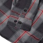 MMCC Blackout Men’s Black Gray Red Plaid Flannel Shirt – 100% Cotton Long Sleeve Button-Up – MMC11622 - Image 13