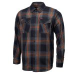 MMCC Burnline Men’s Black Gray Orange Plaid Flannel Shirt – 100% Cotton Long Sleeve Button-Up – MMC11623 - Image 13