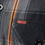 MMCC Burnline Men’s Black Gray Orange Plaid Flannel Shirt – 100% Cotton Long Sleeve Button-Up – MMC11623 - Image 9
