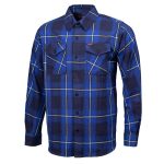MMCC Blue Wire Men’s Navy Blue White Plaid Flannel Shirt – 100% Cotton Long Sleeve Button-Up – MMC11624 - Image 13