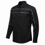 MMCC Men’s Octane Long Sleeve Mechanic Shirt – Black with Grey Stripe – 50-50 Cotton Poly – MMCC16000 - Image 10