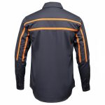 MMCC Men’s Octane Long Sleeve Mechanic Shirt – Grey with Orange Stripe – 50-50 Cotton Poly – MMCC16001 - Image 8
