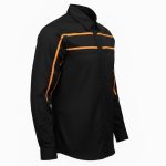 MMCC Men’s Octane Long Sleeve Mechanic Shirt – Black with Orange Stripe – 50-50 Cotton Poly – MMCC16003