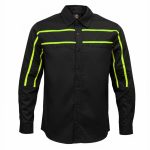 MMCC Men’s Octane Long Sleeve Mechanic Shirt – Black with Neon Green Stripe – 50-50 Cotton Poly – MMCC16004 - Image 12