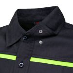 MMCC Men’s Octane Long Sleeve Mechanic Shirt – Black with Neon Green Stripe – 50-50 Cotton Poly – MMCC16004 - Image 9