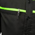 MMCC Men’s Octane Long Sleeve Mechanic Shirt – Black with Neon Green Stripe – 50-50 Cotton Poly – MMCC16004 - Image 10