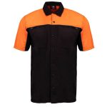 MMCC Men’s Reveline Black Orange Grey Classic Mechanic Shirt – 100% Cotton W/ Microfiber Panel – MMC16029 - Image 12