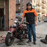 MMCC Men’s Reveline Black Orange Grey Classic Mechanic Shirt – 100% Cotton W/ Microfiber Panel – MMC16029 - Image 2