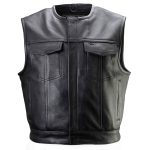 Milwaukee Motorcycle Clothing Co. Men’s Low-Key Premium Black Leather Club Style Biker Vest MMC30000 - Image 12