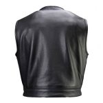 Milwaukee Motorcycle Clothing Co. Men’s Low-Key Premium Black Leather Club Style Biker Vest MMC30000 - Image 13