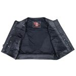 Milwaukee Motorcycle Clothing Co. Men’s Low-Key Premium Black Leather Club Style Biker Vest MMC30000 - Image 10
