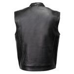 Milwaukee Motorcycle Clothing Co. Men’s Rocker Black Leather Premium Club Style Riders Vest MMC30002 - Image 8