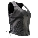 Milwaukee Motorcycle Clothing Co. Women’s Rave Black Premium Leather Deep Neck Side Lace Vest MMC40000 - Image 13
