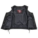 Milwaukee Motorcycle Clothing Co. Women’s Rave Black Premium Leather Deep Neck Side Lace Vest MMC40000 - Image 8