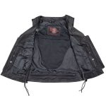 Milwaukee Motorcycle Clothing Co. Women’s Jenni Black Premium Leather V-Neck Side Lace Vest MMC40001 - Image 11