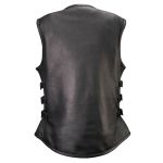 Milwaukee Motorcycle Clothing Co. Women’s Gixxer Black Premium Leather Vest w/ Round Neck Side Buckle MMC40003 - Image 14