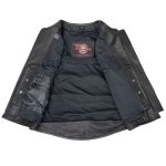 Milwaukee Motorcycle Clothing Co. Women’s Gixxer Black Premium Leather Vest w/ Round Neck Side Buckle MMC40003 - Image 13