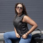Milwaukee Motorcycle Clothing Co. Women’s Gixxer Black Premium Leather Vest w/ Round Neck Side Buckle MMC40003 - Image 7