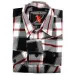 Milwaukee Leather MNG11625 Men’s Flannel Plaid Black and White with Red Long Sleeve Cotton Button Down Shirt - Image 10