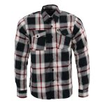 Milwaukee Leather MNG11625 Men’s Flannel Plaid Black and White with Red Long Sleeve Cotton Button Down Shirt - Image 6