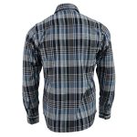 Milwaukee Leather MNG11626 Men’s Flannel Plaid Black and White with Blue Long Sleeve Cotton Button Down Shirt - Image 6