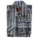 Milwaukee Leather MNG11626 Men’s Flannel Plaid Black and White with Blue Long Sleeve Cotton Button Down Shirt - Image 11