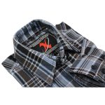 Milwaukee Leather MNG11626 Men’s Flannel Plaid Black and White with Blue Long Sleeve Cotton Button Down Shirt - Image 9