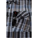 Milwaukee Leather MNG11626 Men’s Flannel Plaid Black and White with Blue Long Sleeve Cotton Button Down Shirt - Image 12