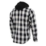 Milwaukee Leather MNG11629 Men’s Long Sleeve Flannel Black and White Cotton Button Down Shirt w/ Hoodie - Image 2