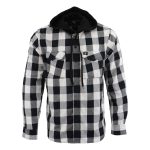 Milwaukee Leather MNG11629 Men’s Long Sleeve Flannel Black and White Cotton Button Down Shirt w/ Hoodie - Image 4