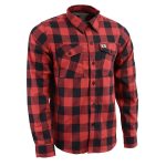 Milwaukee Leather Men’s Flannel Plaid Shirt Black and Red Long Sleeve Cotton Button Down Shirt MNG11631